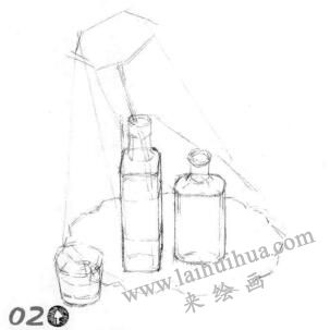 玻璃制品素描畫線稿畫法步驟02