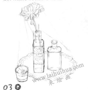 玻璃制品素描畫線稿畫法步驟02
