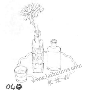 玻璃制品素描畫線稿畫法步驟04