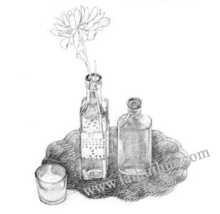 玻璃制品素描鋪色畫法步驟03