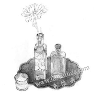 玻璃制品素描鋪色畫法步驟03