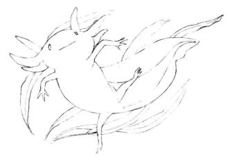 六角恐龍的素描畫線稿畫法步驟04