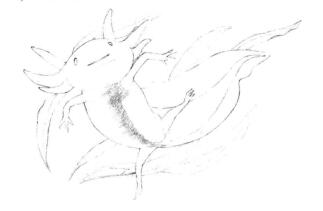 六角恐龍的素描鋪大色畫法步驟01