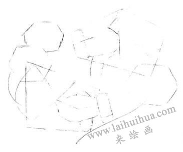 碟尾金魚(yú)素描畫線稿畫法步驟03