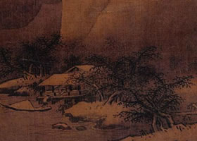 南宋李東《雪江賣魚(yú)圖頁(yè)》欣賞
