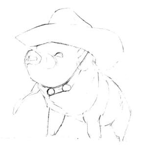 小香豬的素描畫法步驟