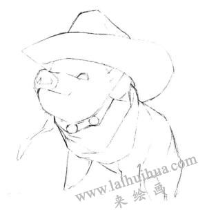 小香豬的素描畫法步驟