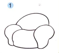沙發(fā)的兒童畫(huà)畫(huà)法步驟01