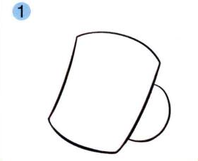 杯子的兒童畫(huà)畫(huà)法步驟01