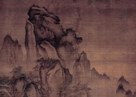 元代唐棣《仿郭熙秋山行旅圖軸》欣賞