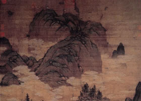 元代盛懋《溪山清夏圖軸》欣賞