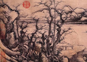 元代姚廷美《雪江游艇圖》卷