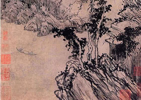 元代方從義《武夷放棹圖軸》欣賞