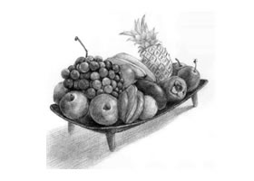 水果拼盤的素描畫(huà)法