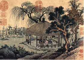 明代沈周《盆菊幽賞圖卷》欣賞