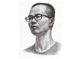 中年人頭像素描畫法