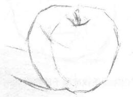 蘋果的素描畫法步驟02