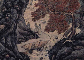 明代文伯仁《秋巖觀瀑圖軸》欣賞