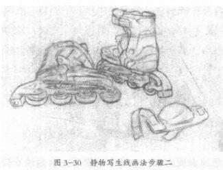 靜物素描線畫法步驟二