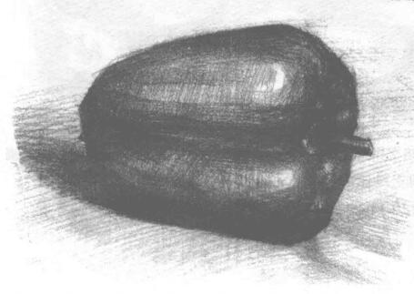 青椒素描畫法（一）