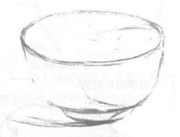 碗的素描畫法步驟02