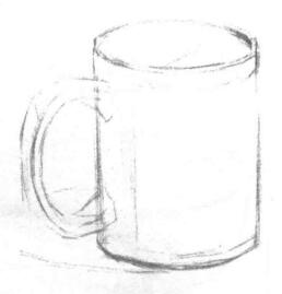 杯子的素描畫法步驟02