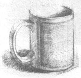 杯子的素描畫法步驟03