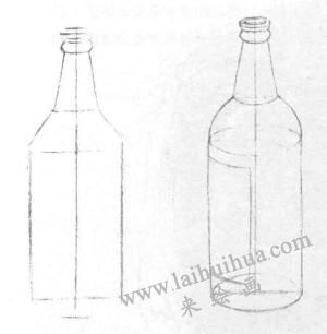 瓶子（酒瓶）的素描畫(huà)法步驟01、02