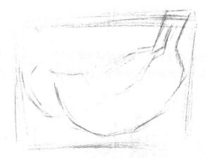 香蕉的素描畫法步驟01