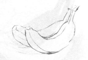 香蕉的素描畫法步驟02