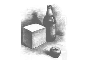 三個靜物組合素描畫法