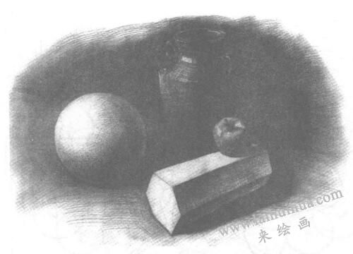 四個(gè)靜物組合素描畫法