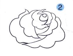 月季花兒童畫畫法步驟02