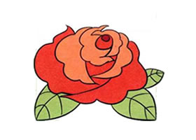 月季花兒童畫