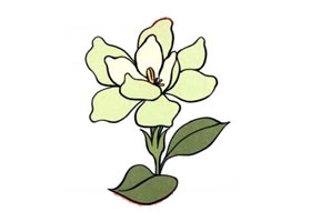 梔子花兒童畫