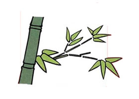 竹子兒童畫法