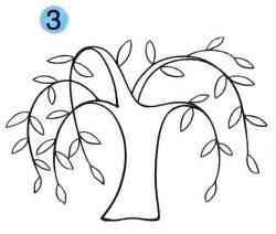 柳樹(shù)兒童畫(huà)畫(huà)法步驟03