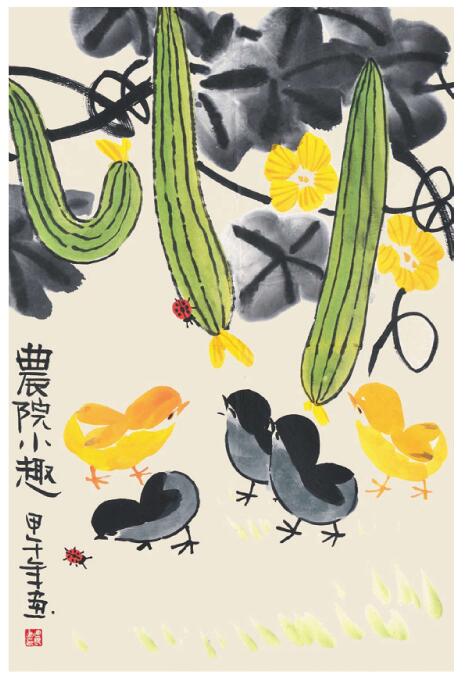 小雞兒童國(guó)畫(huà)