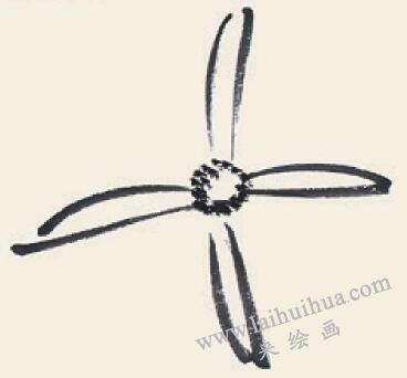 菊花兒童國畫畫法步驟03