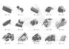巖石邊緣和表面的素描方法