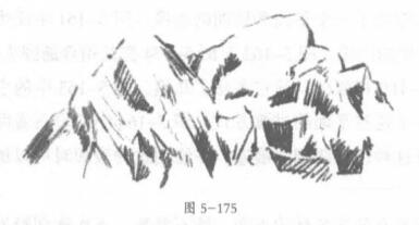 風景素描中大塊巖石的素描畫法01