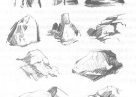 巖石寫生素描畫法