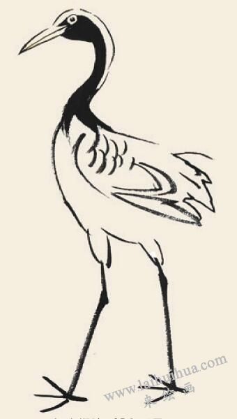 丹頂鶴兒童國(guó)畫(huà)畫(huà)法步驟04