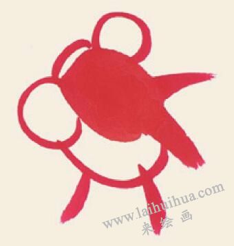 金魚兒童國畫畫法步驟04