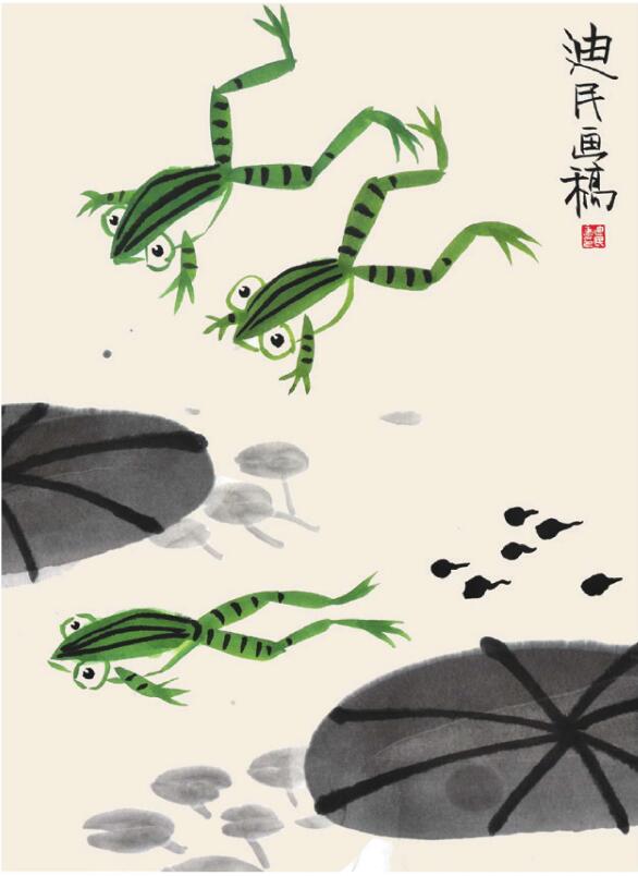 青蛙兒童國(guó)畫