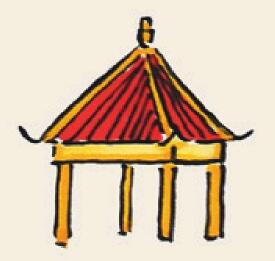 涼亭兒童國畫