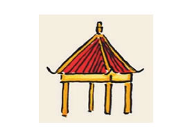 涼亭兒童國(guó)畫(huà)