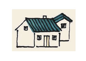 房屋兒童國(guó)畫(huà)