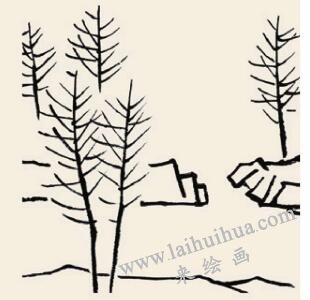 山村秋色兒童國(guó)畫(huà)畫(huà)法步驟02