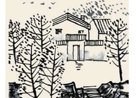 山村秋色兒童國(guó)畫(huà)